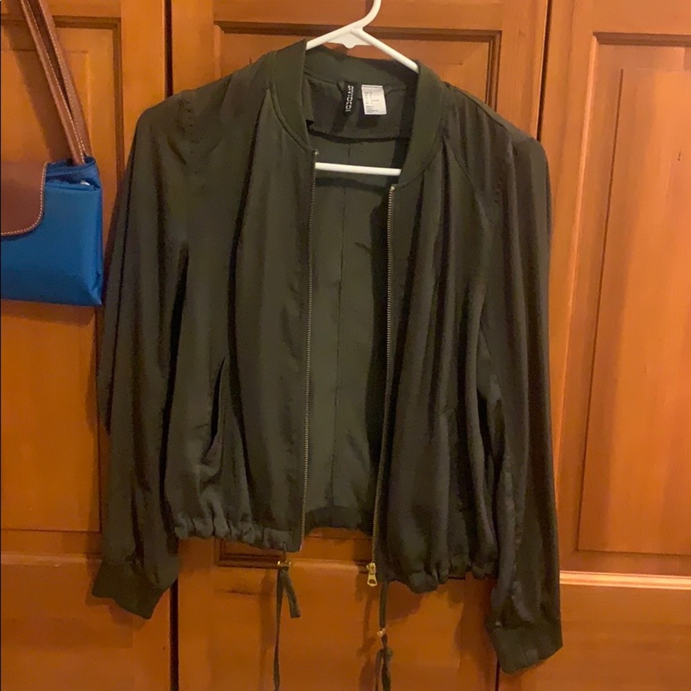 Army Green Lightweight Bomber Jacket